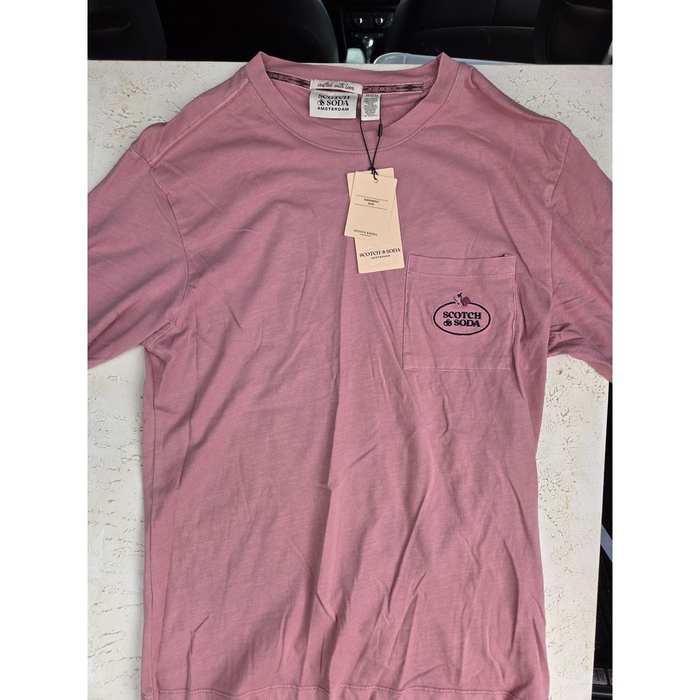 Scotch & Soda Amsterdam Garment Dyed Pocket Tee Cadillac Pink M SFA24VMT-10596